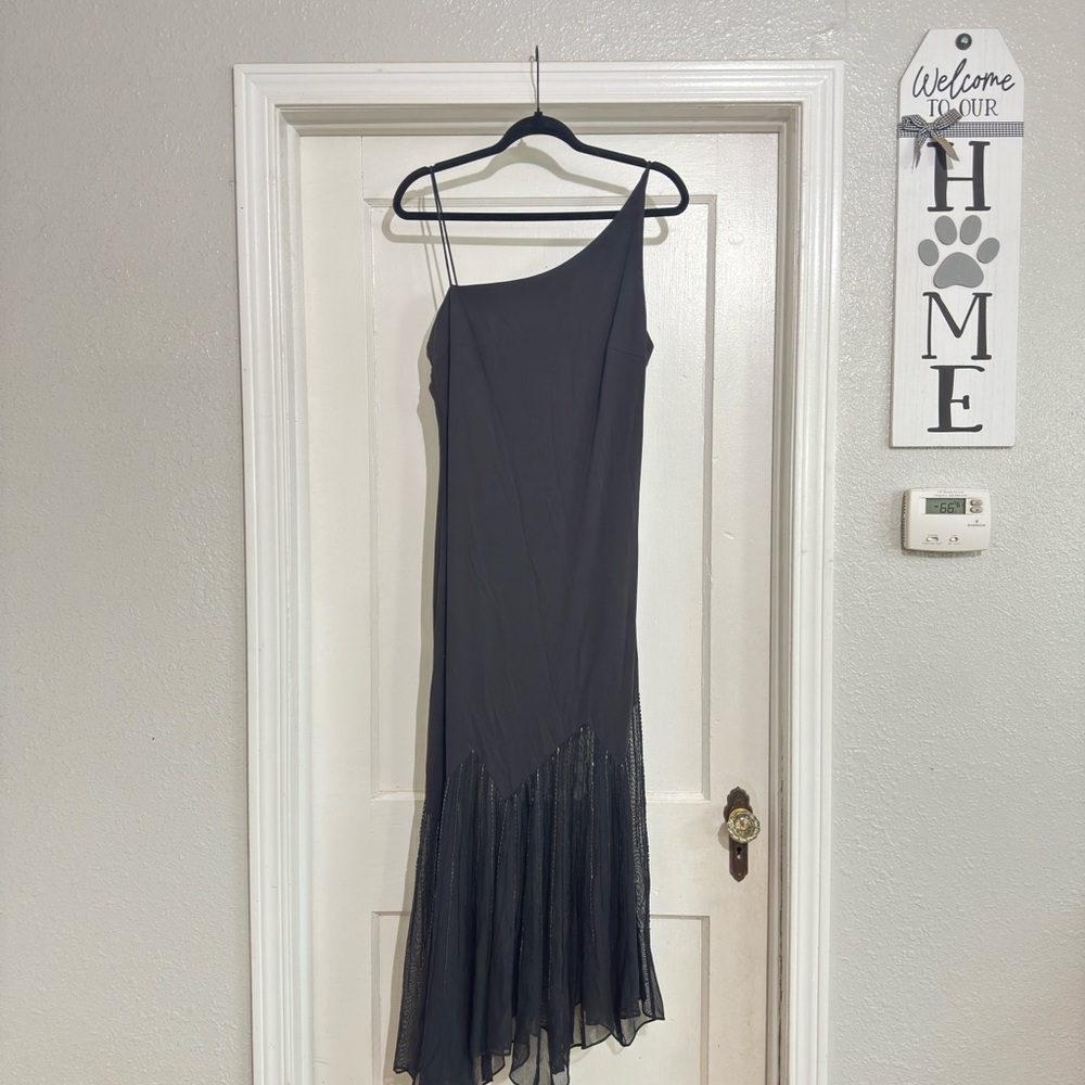 Chic One-Shoulder Black Maxi Dress